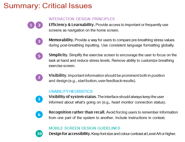 Summary slide of critical issues across the three evaluation frameworks